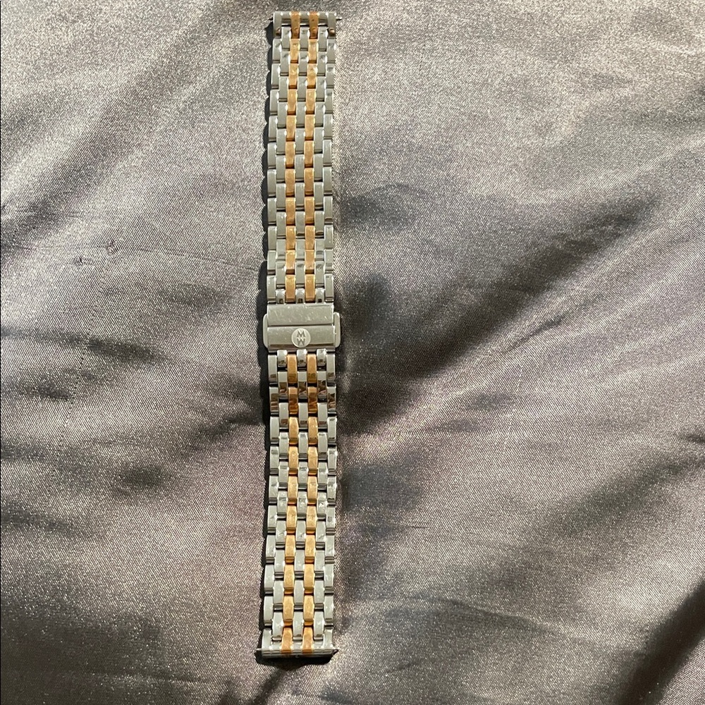 Michele Two-Tone Stainless Steel Watch Bracelet silver and rose gold